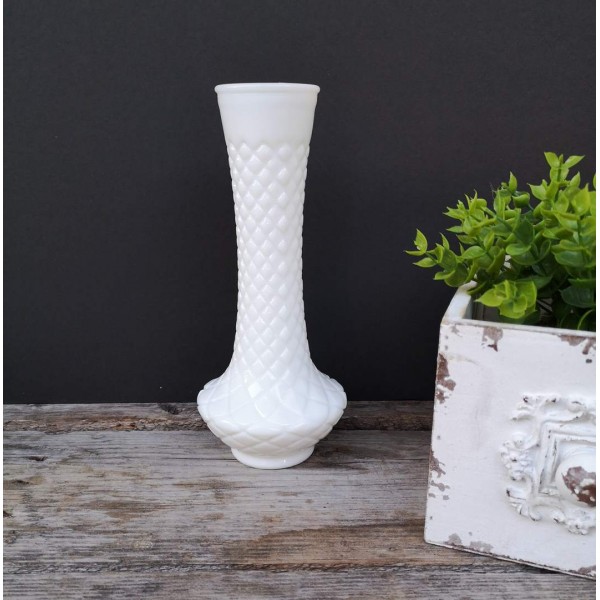 Milk Glass Vase vintage Hoosier Jenny